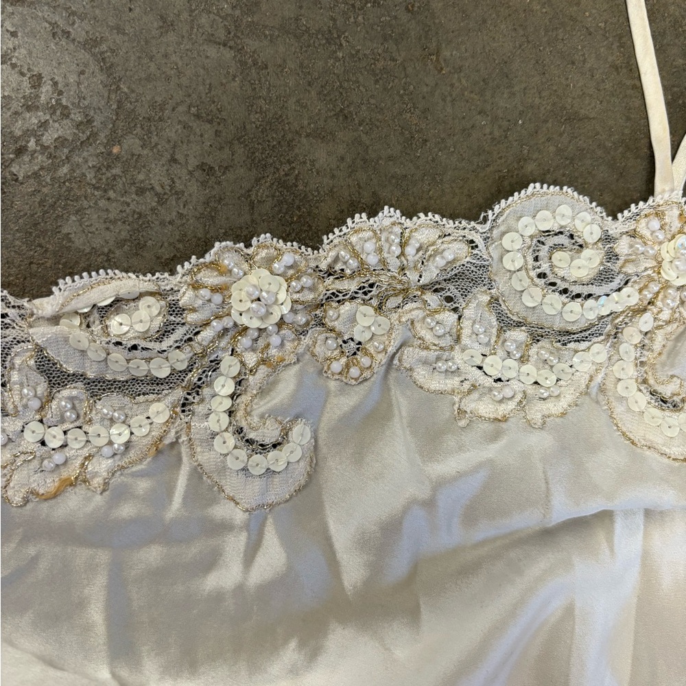 Valentino White Beaded Slip Dress - Picture 7 of 9